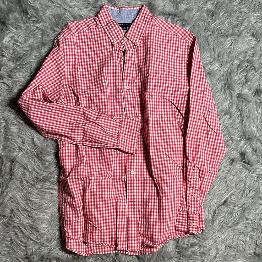 Tommy Hilfiger Red Checkered Men's Shirt